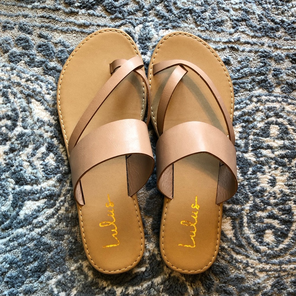 Lulu’s sandals, beige/tan, size 7